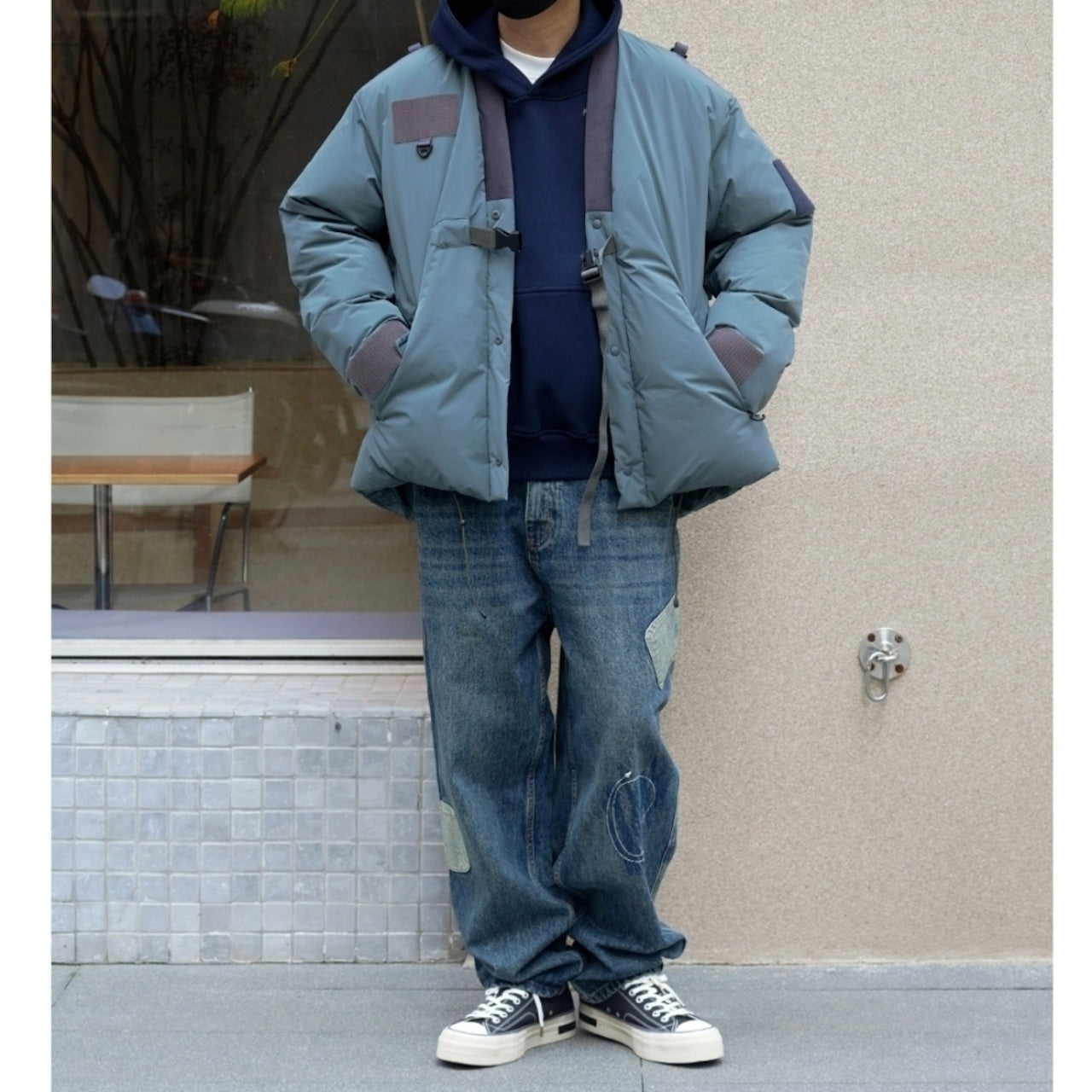 Denim applique jeans D0094