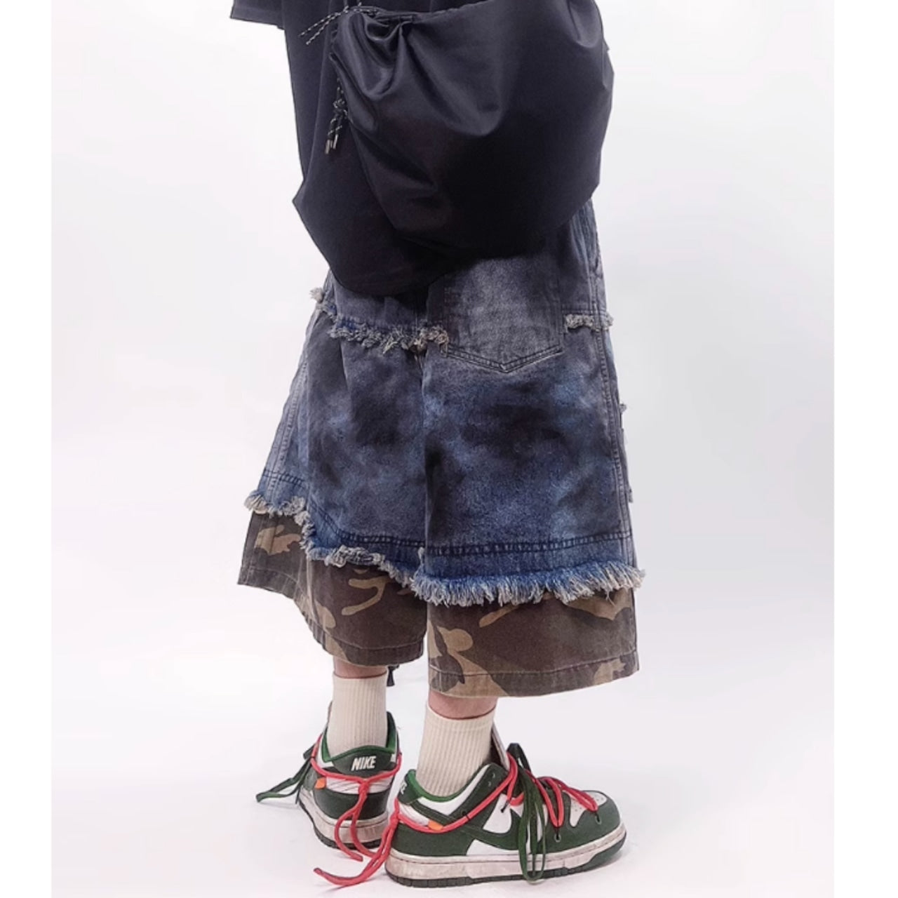 Wide leg cropped denim jeans D0099