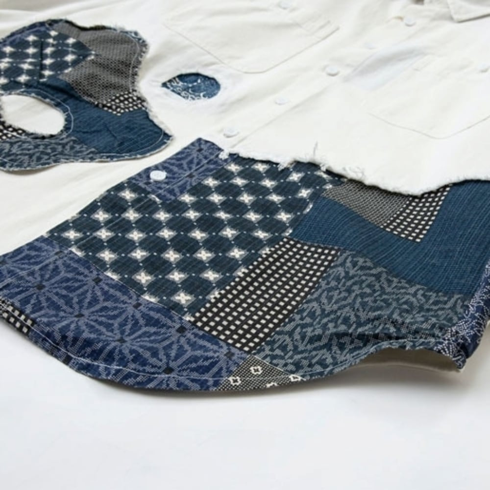 Patchwork white shirt HL2551