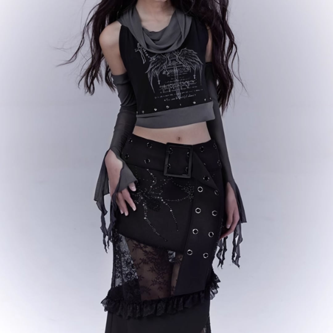 Sleeveless tops with arm warmers E7032