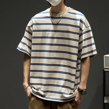 Round neck border T-shirt HL2575