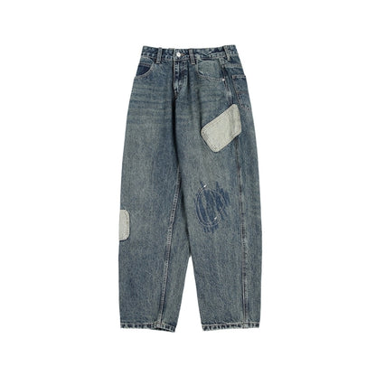 Denim applique jeans D0094