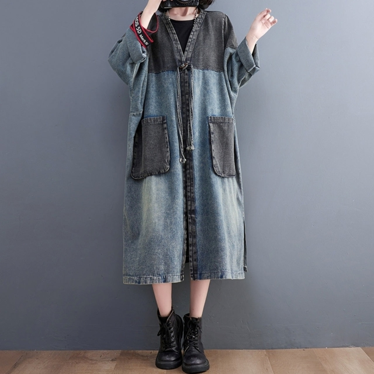 Denim long jacket D0079