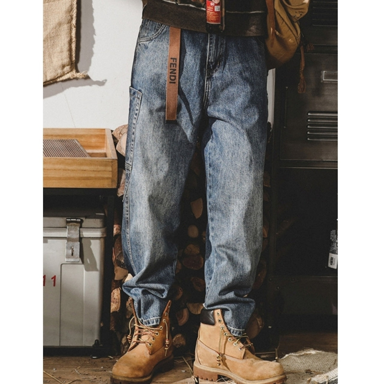 Loose Straight Denim Jeans D0006