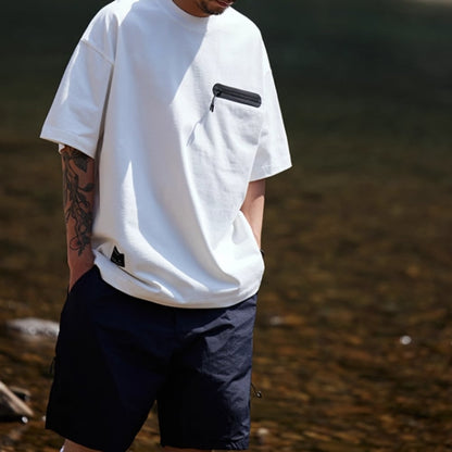 Zipper pocket design T-shirt HL2564