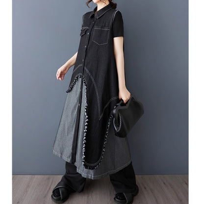 Sleeveless denim one piece D0066