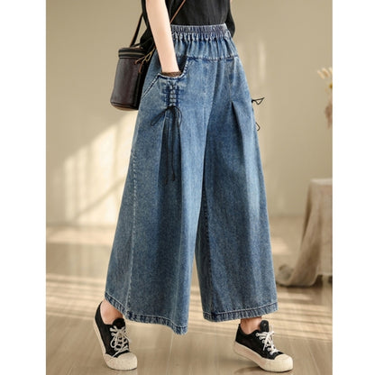 Wide baggy denim pants D0074