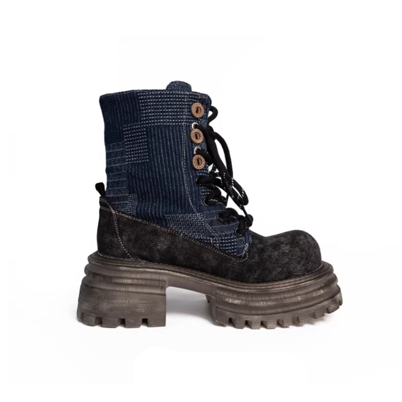Platform denim boots D0139