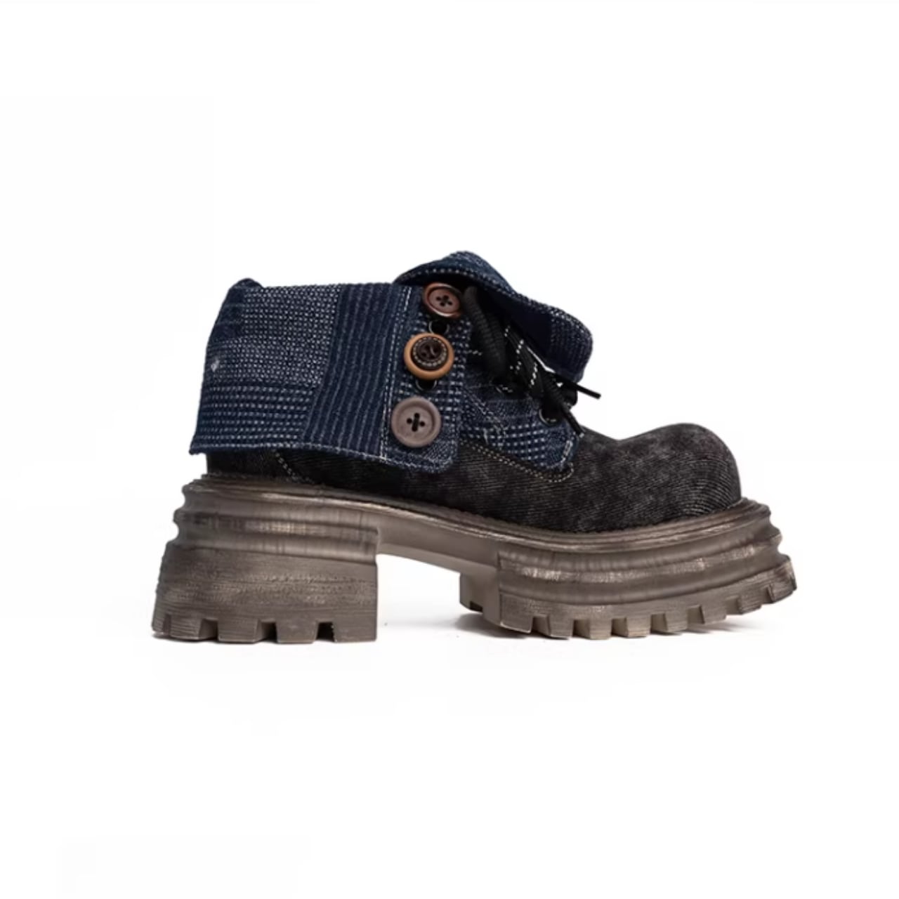 Platform denim boots D0139