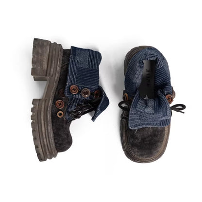 Platform denim boots D0139