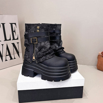 Platform midi boots D0144