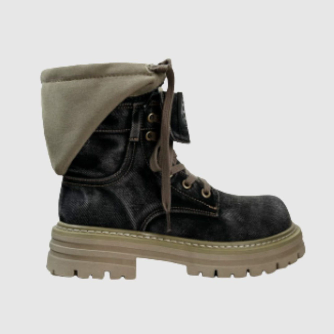 High cut denim boots D0158