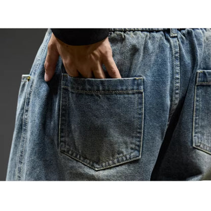 Loose straight denim pants D0151