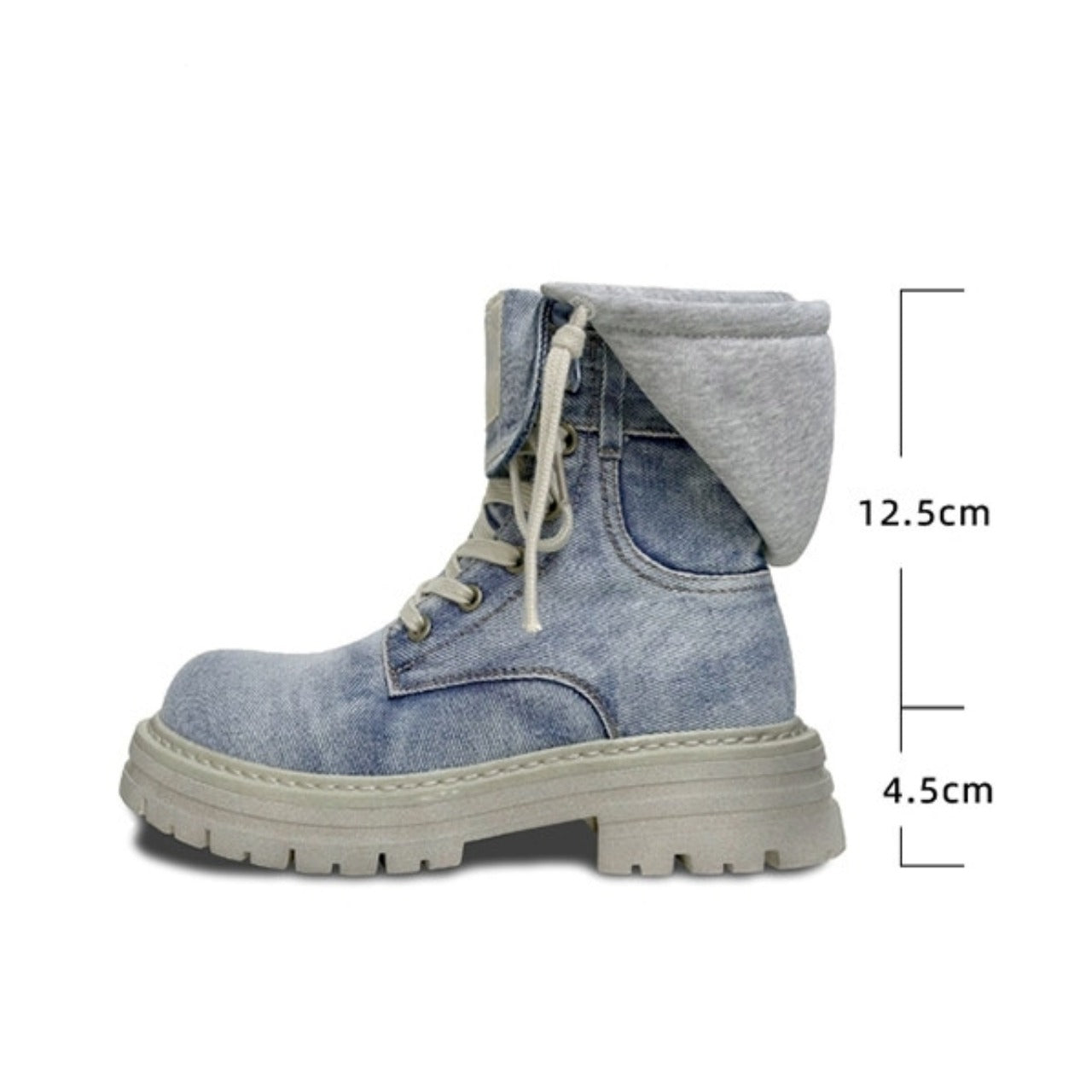High cut denim boots D0158