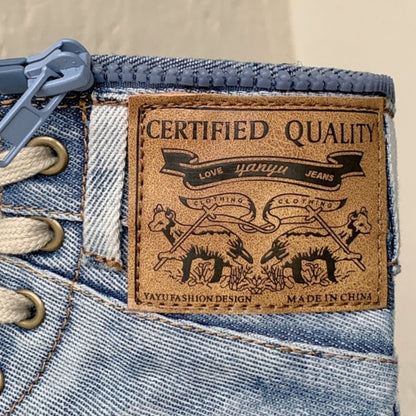 High cut denim boots D0158