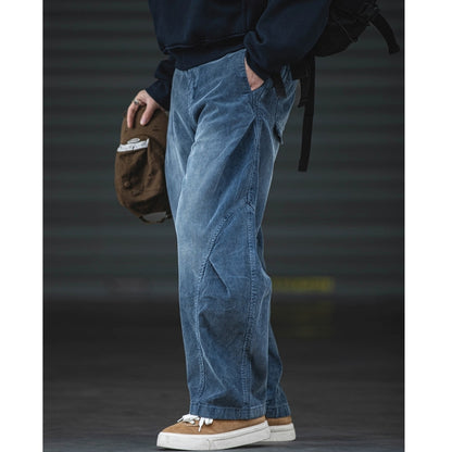Corduroy straight pants D0152