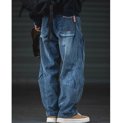 Corduroy straight pants D0152