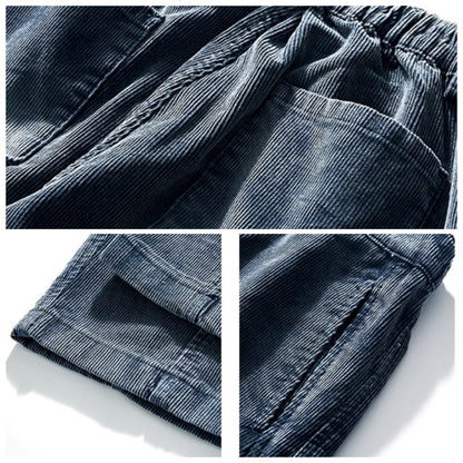 Corduroy straight pants D0152
