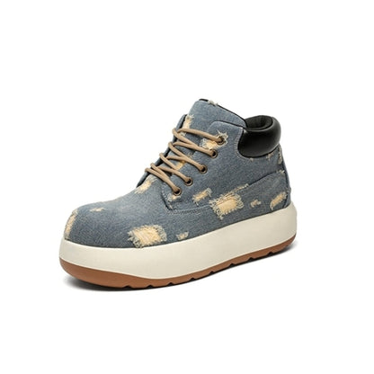 High cut denim sneakers D0140