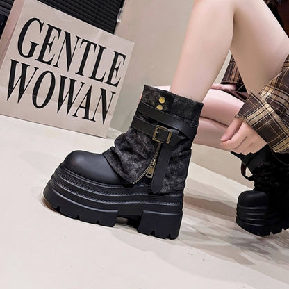 Platform midi boots D0144