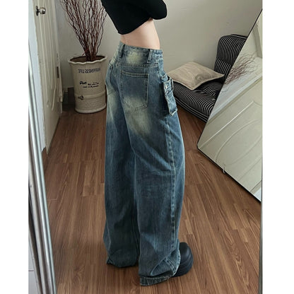 Fake layered denim jeans D0153