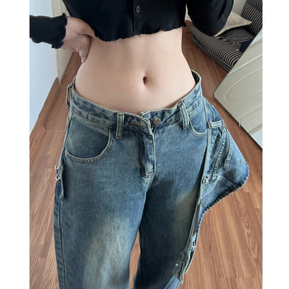 Fake layered denim jeans D0153