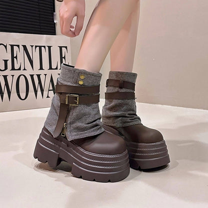 Platform midi boots D0144