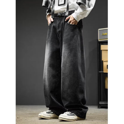 Loose straight denim pants D0151