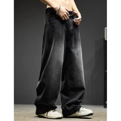 Loose straight denim pants D0151