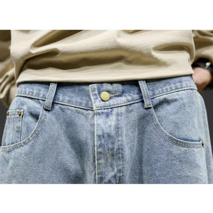 Loose straight denim pants D0151