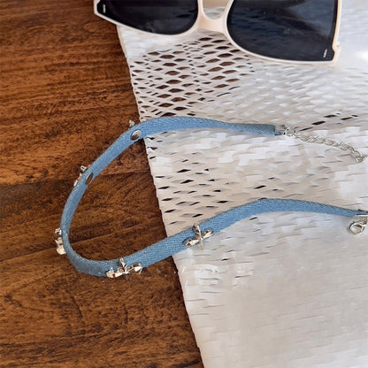 Denim choker necklace D0161
