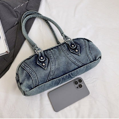 Double handle denim bag D0172