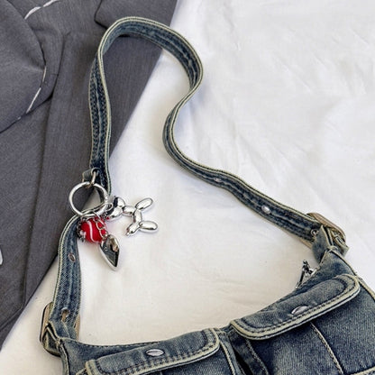 Denim shoulder bag D0171