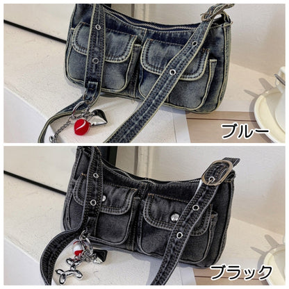 Denim shoulder bag D0171