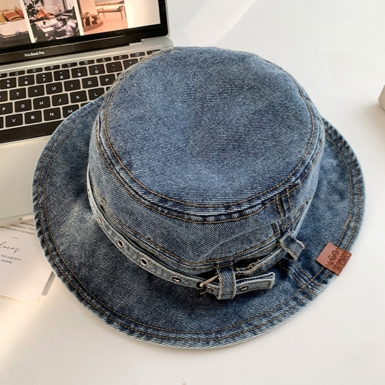Washed denim hat D0166