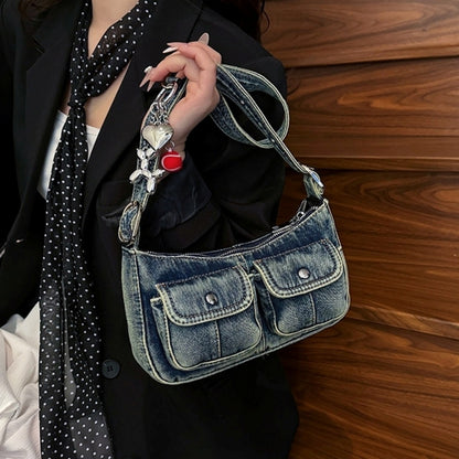 Denim shoulder bag D0171