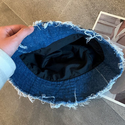 Patchwork denim bucket hat D0164