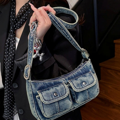 Denim shoulder bag D0171