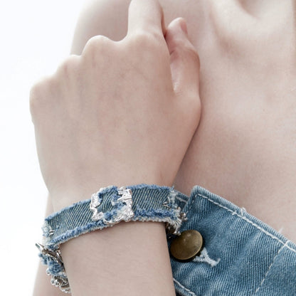 2WAY denim choker necklace D0162