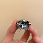 Denim star ring D0159