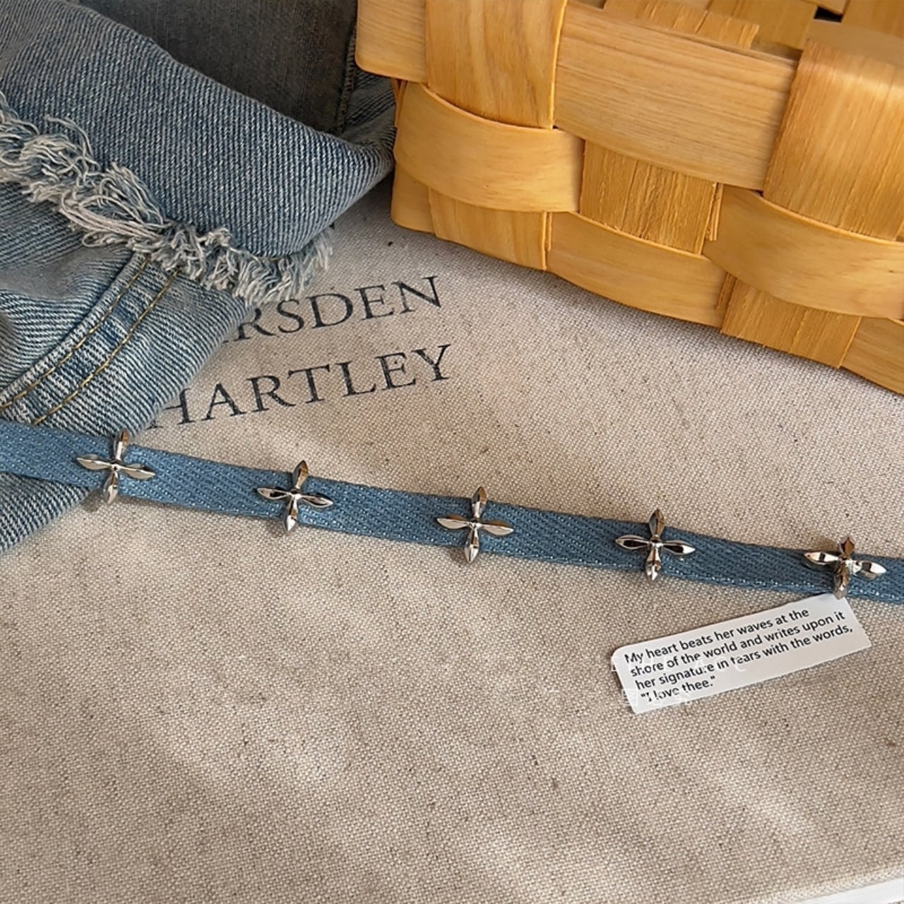 Denim choker necklace D0161