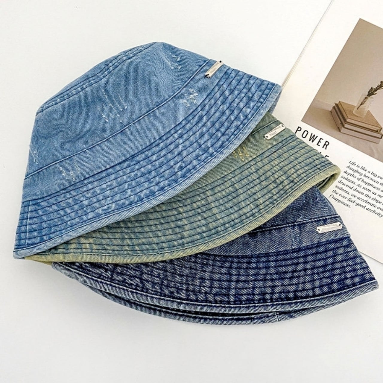 Denim bucket hat D0163