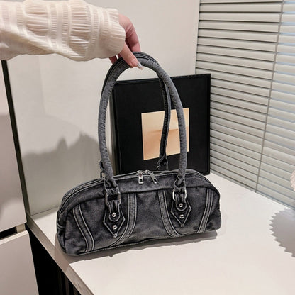Double handle denim bag D0172