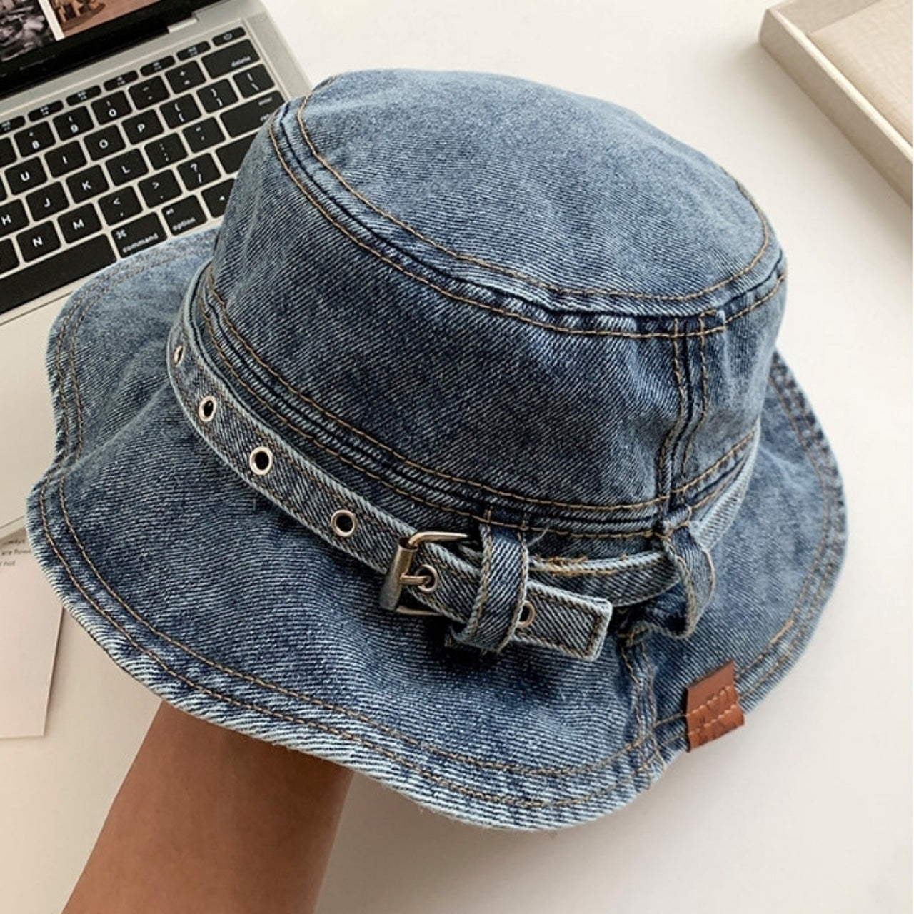 Washed denim hat D0166