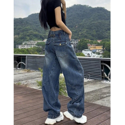 Loose straight denim jeans D0183