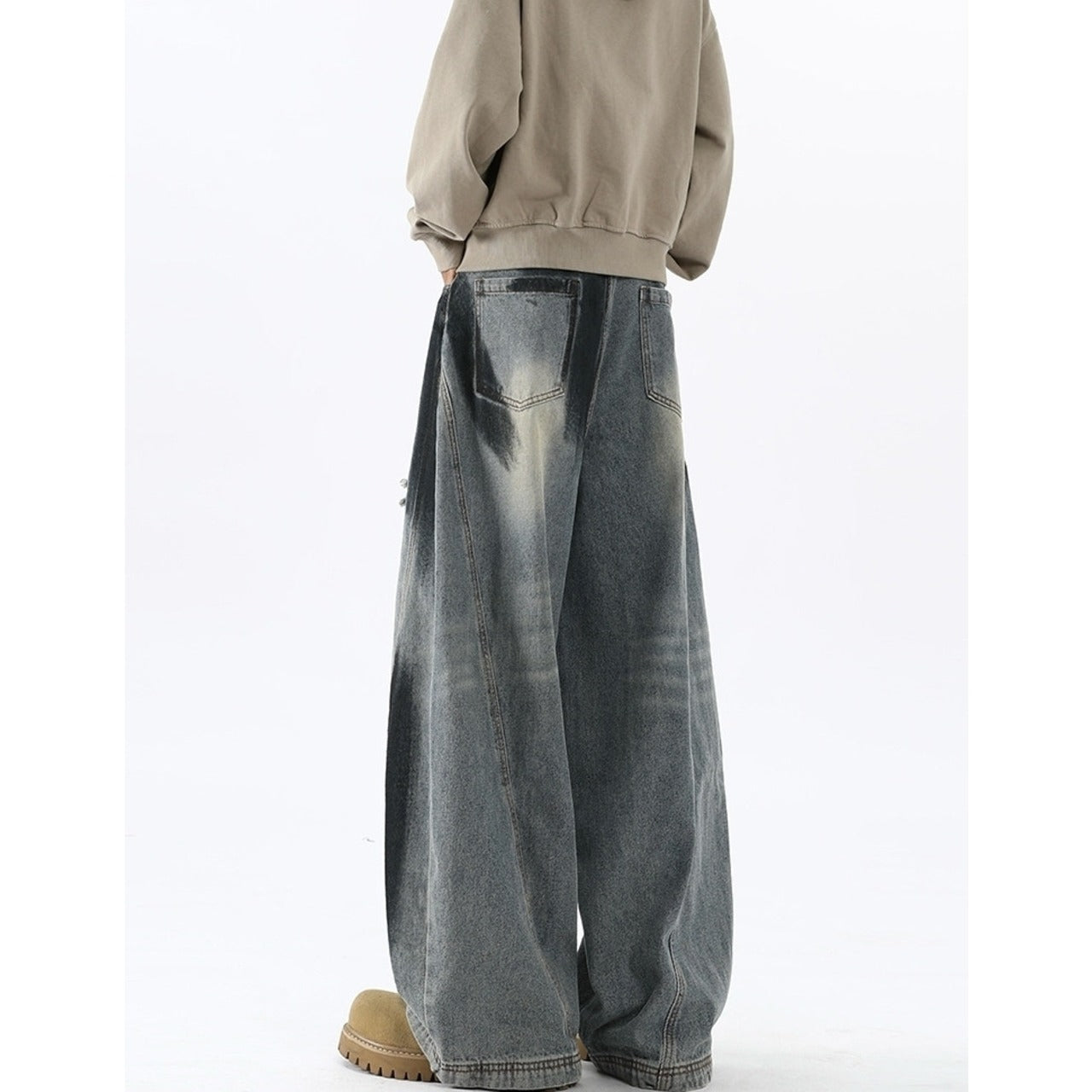Paint design curve denim jeans D0191