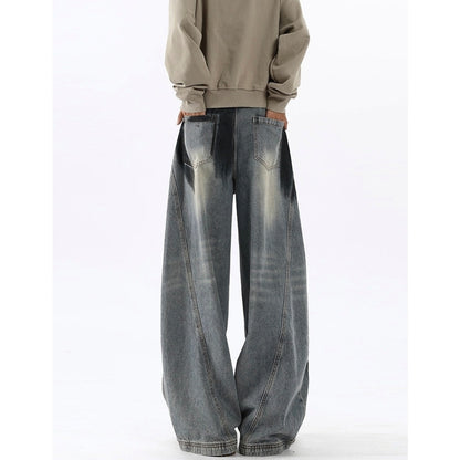 Paint design curve denim jeans D0191