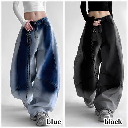 Wide leg gradient denim jeans D0192