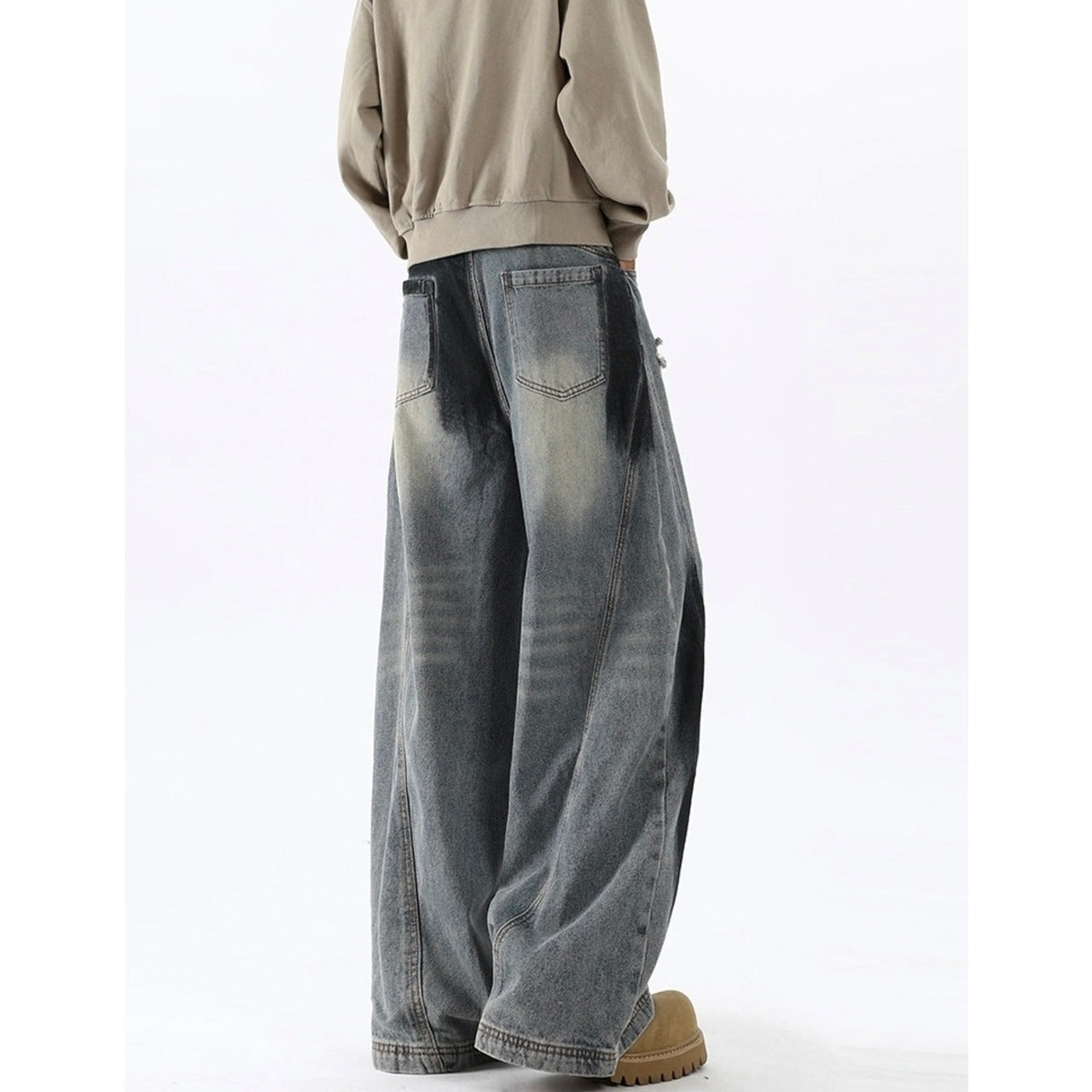 Paint design curve denim jeans D0191