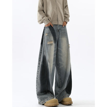 Paint design curve denim jeans D0191